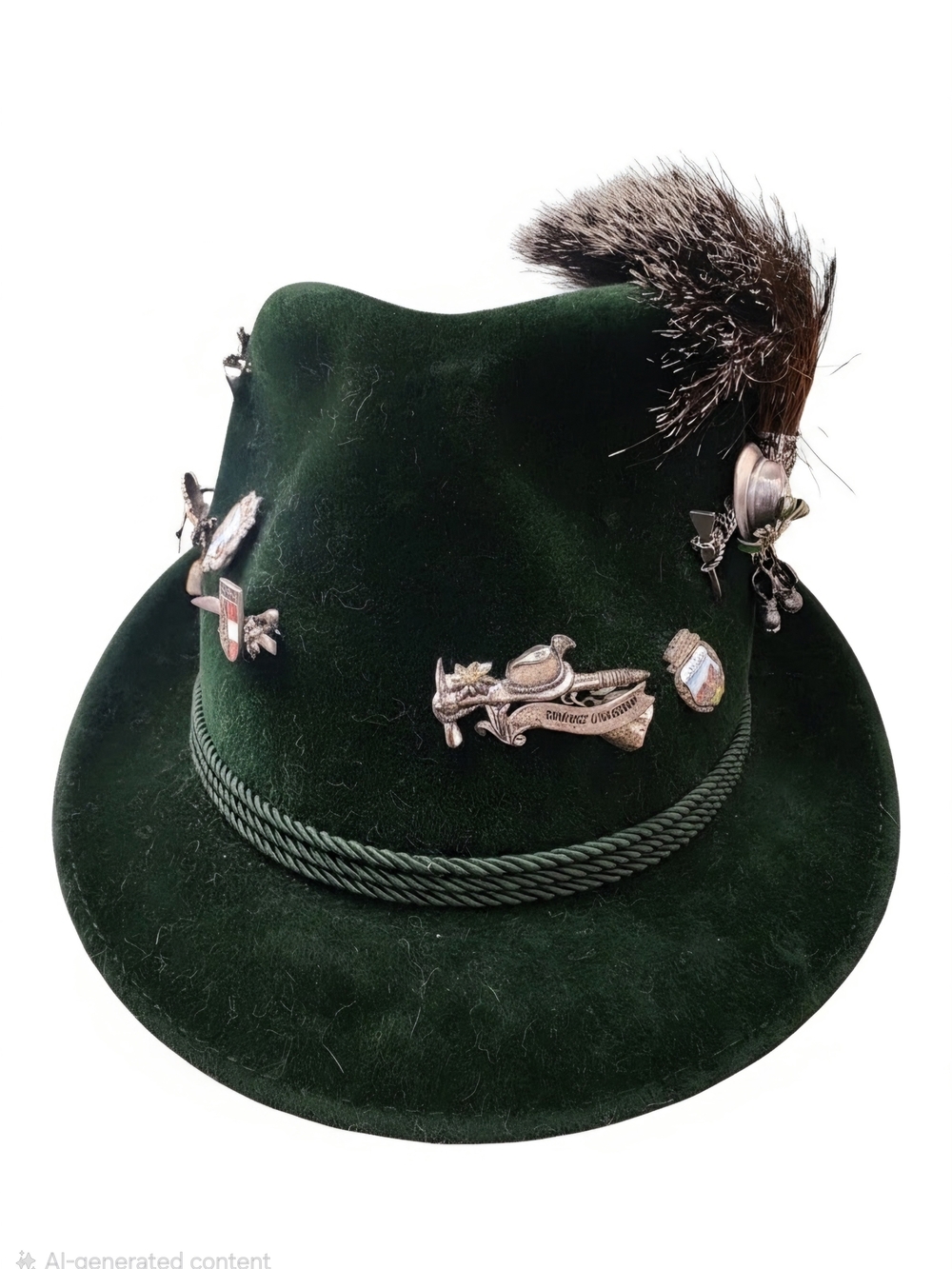 Alpine Green Felt Feather Women’s Hat With Pins
